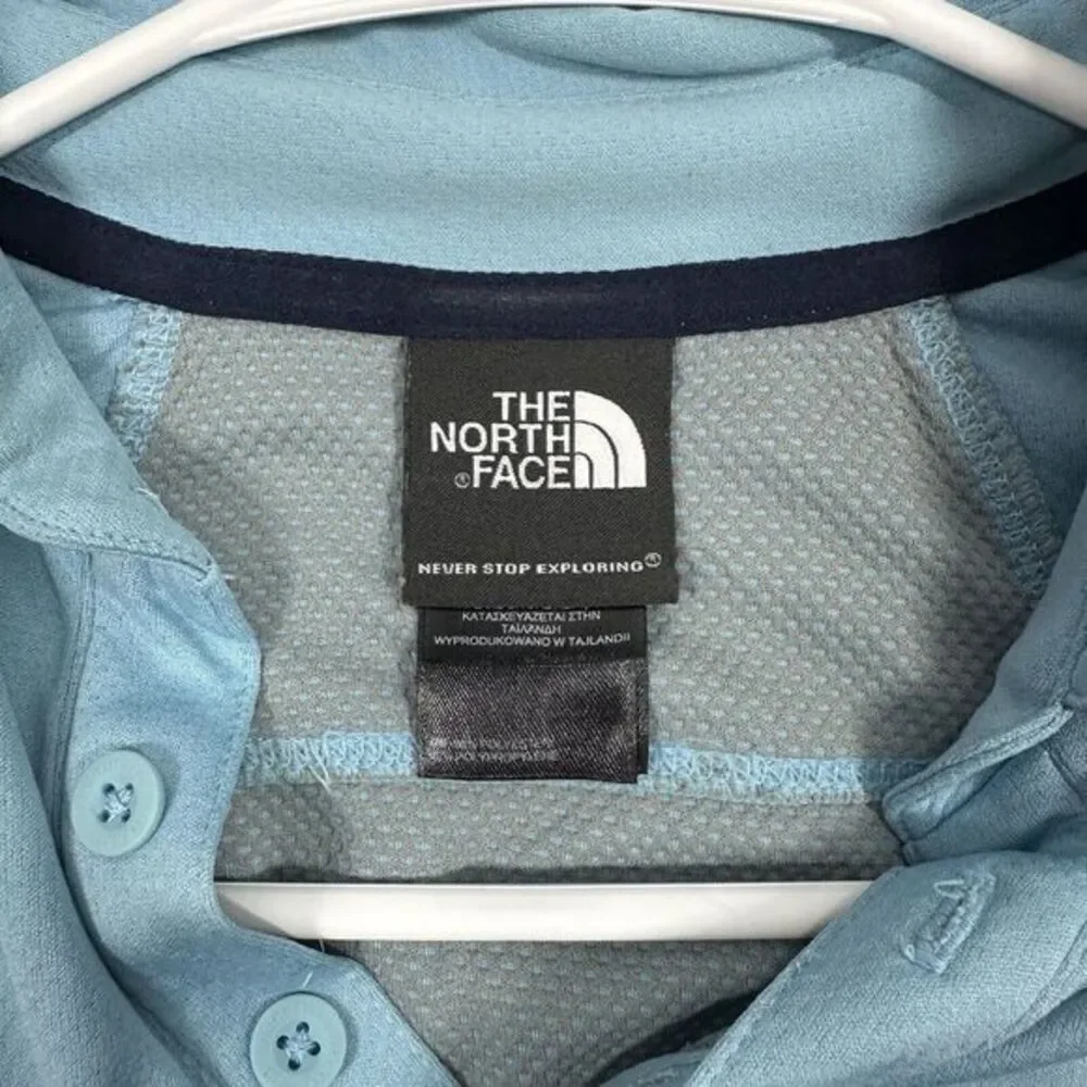 The North Face Short‎ Sleeve Polo Shirt Men S Light Blue Outdoor